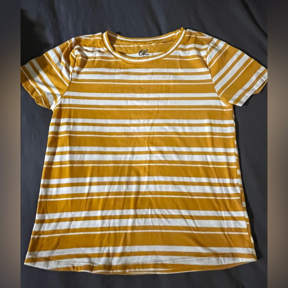 Carter's Yellow and White Striped Short Sleeve Tee